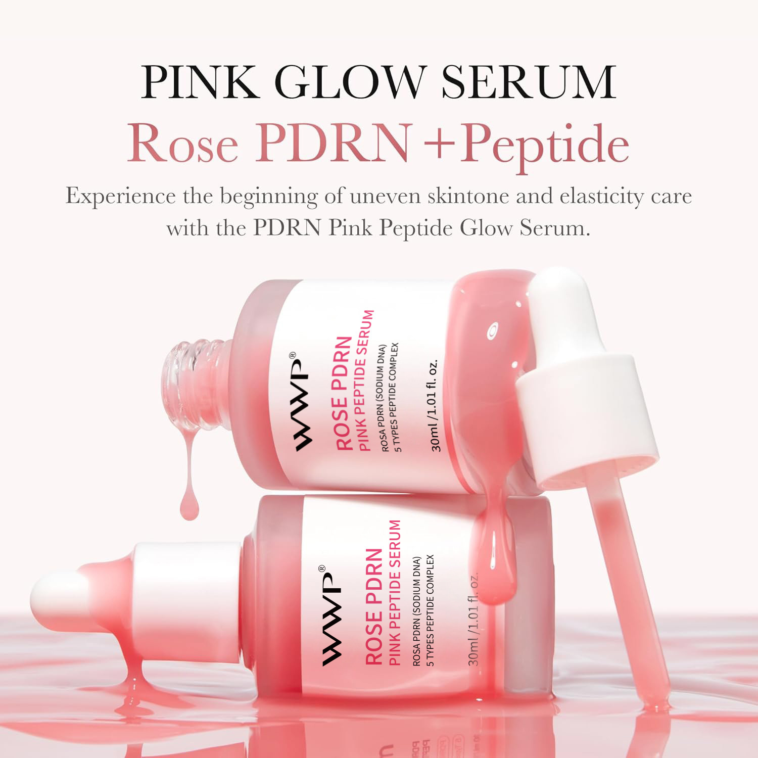 WWP Amazon Cross-border Red Bottle Rose Polypeptide Nicotinamide Essence 30ml Hydrating and Moisturizing Facial Essence Oil Specification image