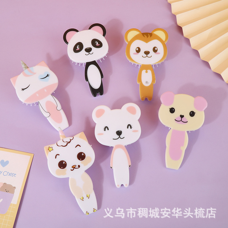 Cute Cartoon Hair Comb Cartoon Animal Series Portable Girl Massage Comb Home Hair Styling Curling Comb