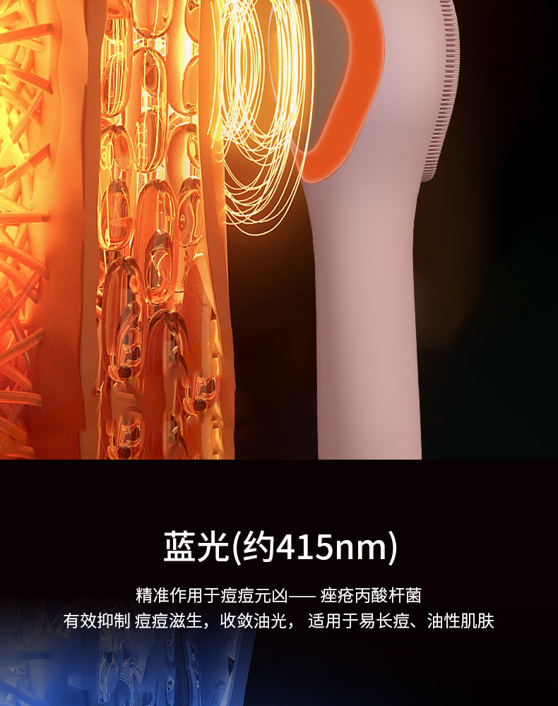 2026新款多效合一硅胶洁面仪电动加热洗脸仪红蓝光温感导入仪冰敷详情9
