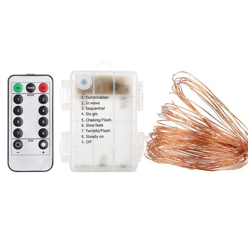 Wholesale copper wire light strings, outdoor colored light strings, battery boxes, waterproof decorative lights, led copper wire ambient lights, Christmas lights Item Picture
