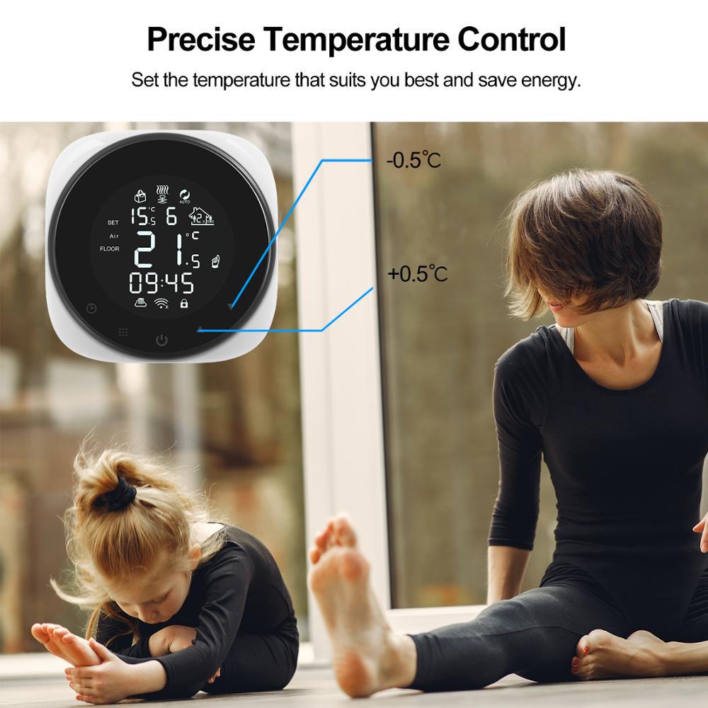 Electric Floor Heating Wifi Thermostat Lcd Panel Thermostat Graffiti App Intelligent Remote Controller Temperature Control Panel Application Scenario