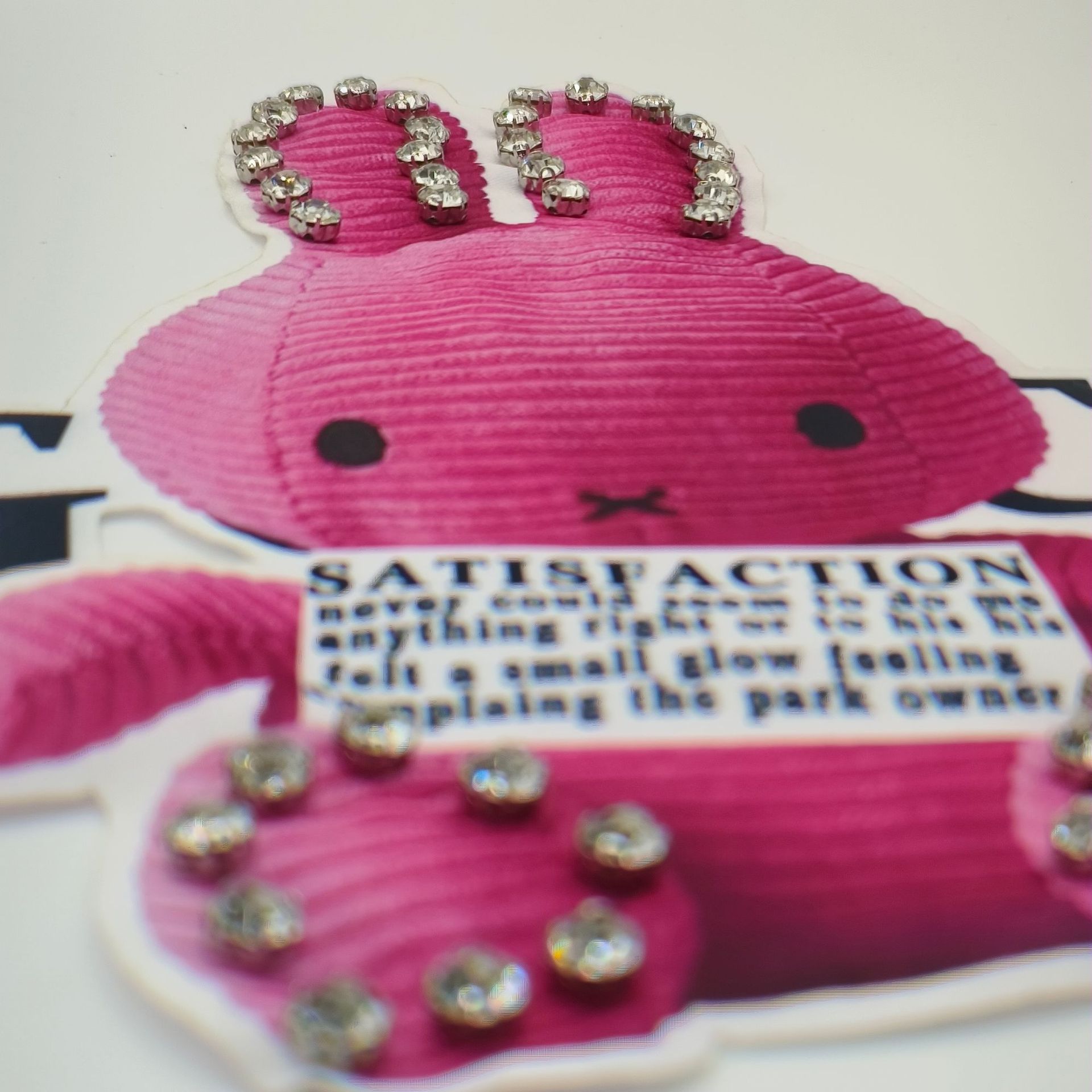 Gallo Computer Digital Print Animal Cartoon Bunny Calico Stick Hand Stitched Bag Decorative Clothes Patch Specification drawing