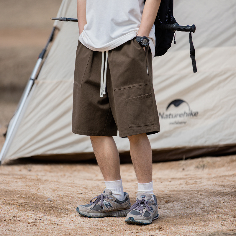 Hanlu Men's large pocket work shorts for men 2024 Summer new style Japanese retro loose casual five-inch pants details Picture