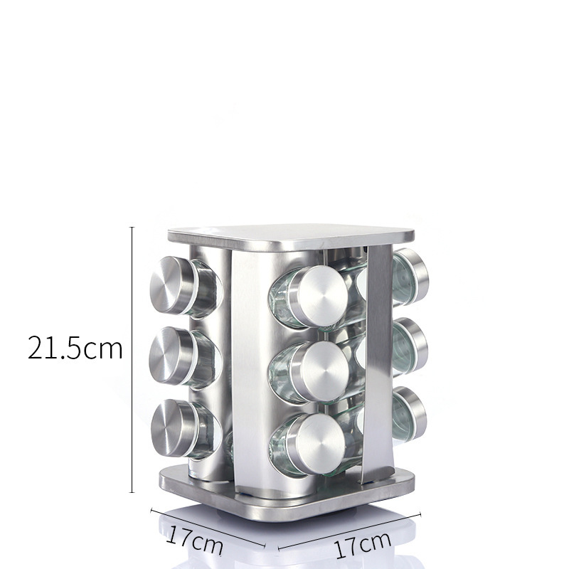 Household rotating seasoning jar, stainless steel spice storage box, round seasoning jar, stainless steel set Application Scenario