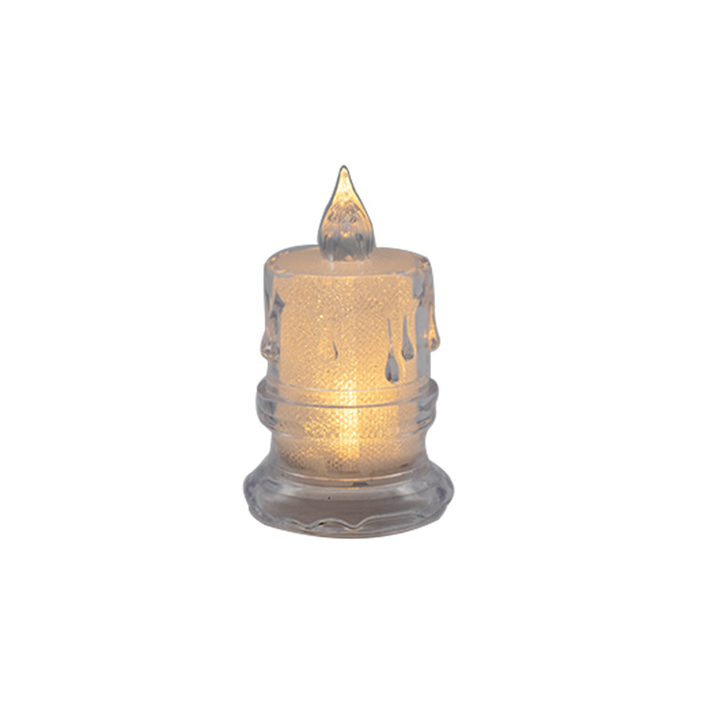 New transparent teardrop-shaped base simulation LED electronic candle, InS-style luminous creative birthday decoration night light Item Picture