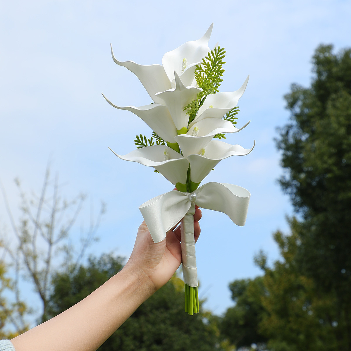 马蹄莲手捧花小众高级感领证拍照出片花束婚礼新娘伴娘手捧花新款详情17