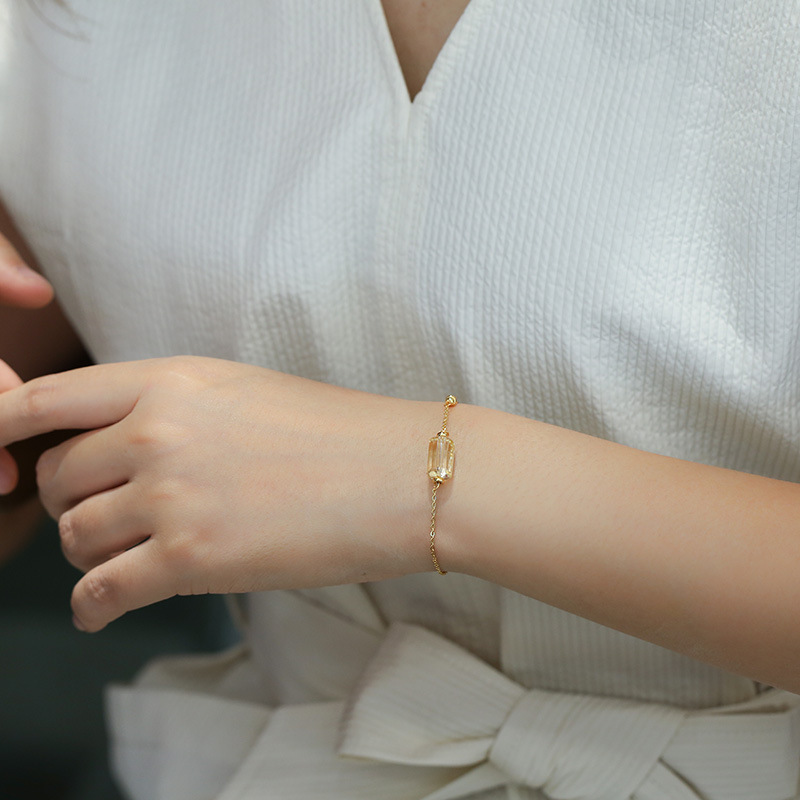 Qixi Festival Valentine's Day gift: Crystal set, natural purified water yellow crystal set, bracelet and necklace set, for couples to send on behalf of others details Picture