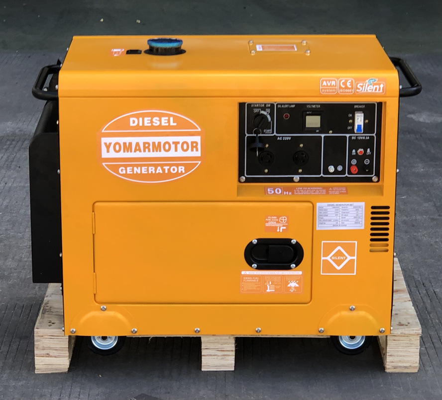 Ultra-quiet air cooled 10kw diesel 12/15kW generator set water free small portable mobile household double details Picture