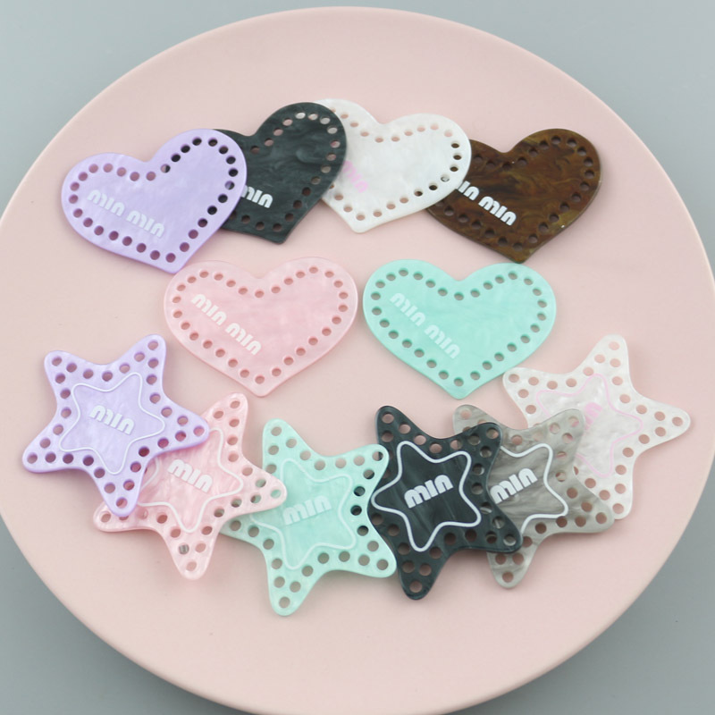 DIY饰品配件  亚克力多孔爱心挑心五角星形吊坠钥匙扣包包链挂件