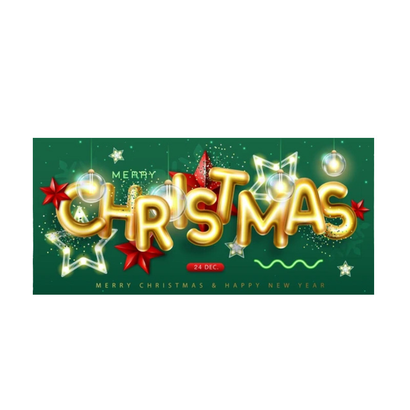 Customized new cross-border Christmas garage door background cloth led light hanging cloth for festival decoration, garage door flag Item Picture