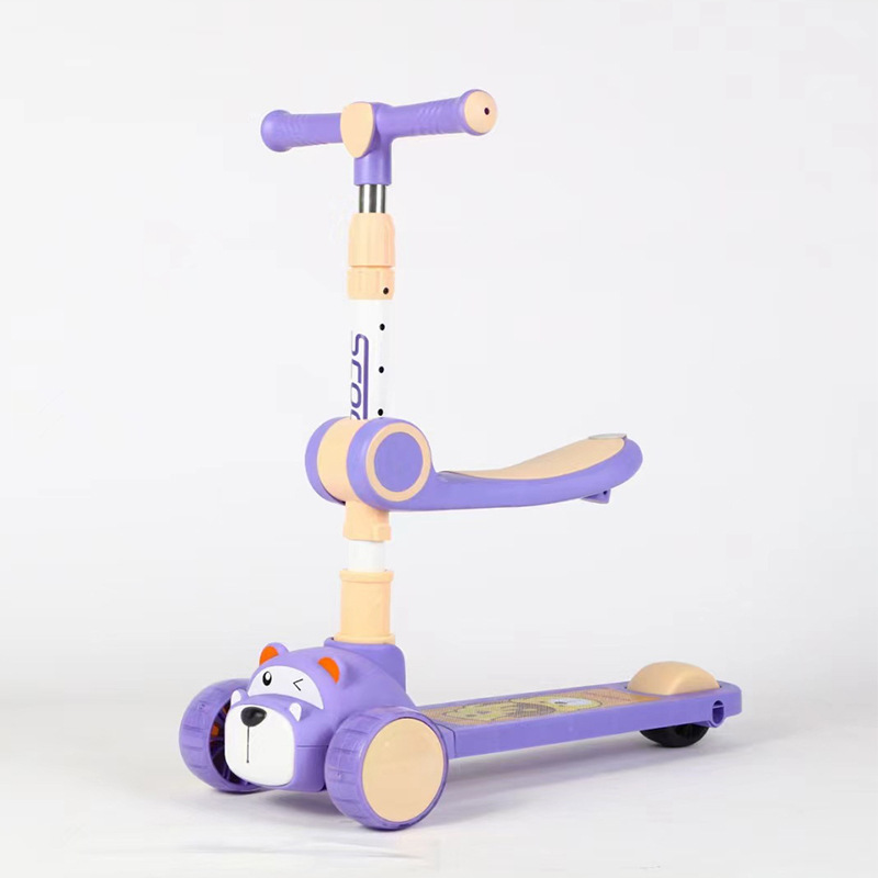The manufacturer sells children's scooters, three-in-one baby sliding scooters that can be both sat on and slid on, and one-button folding baby walking scooters details Picture