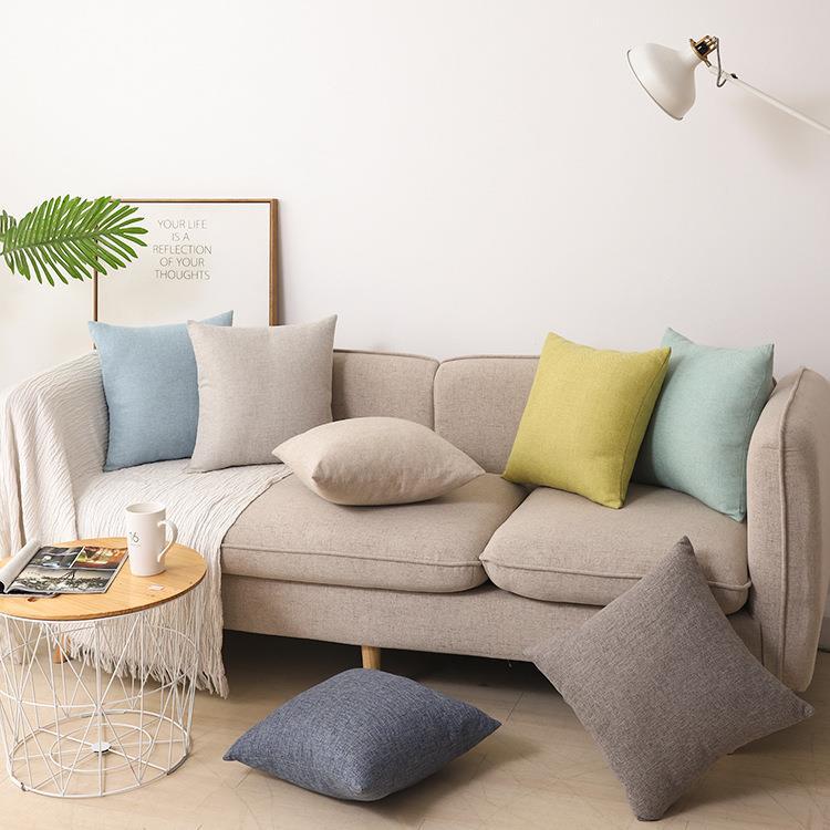 Fujikawa Island simple cotton and linen throw pillows, thick cushions, home sofa cushions, back for living room, car waist for office Specification image