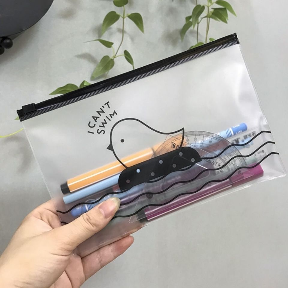 Korean version creative cartoon bird PVC Eva semi-transparent self-sealing bag travel portable storage bag rubber band underwear details Picture