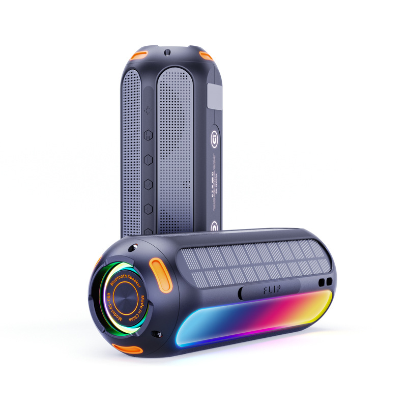 New Solar Magnetic Bluetooth Speaker Ipx6 Waterproof Outdoor Atmosphere Light Voice-Controlled Light Solar Bluetooth Speaker Item Picture