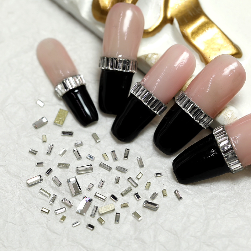 Small square 1*2mm1*3mm Mini strip drill Nail art Drill Mini nail decoration Fingertip super Mini diamond