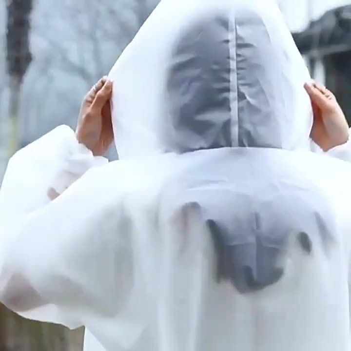 Non-disposable eva one-piece raincoat thickened adult outdoor travel portable raincoat manufacturer wholesale details Picture