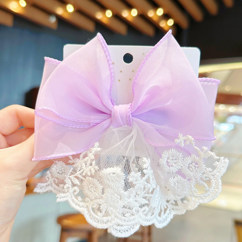 Summer New Cute Bow Lace Children's Hair Clip Handmade Spring/Summer Delicate Baby Girls Cute Children's Hair Accessories