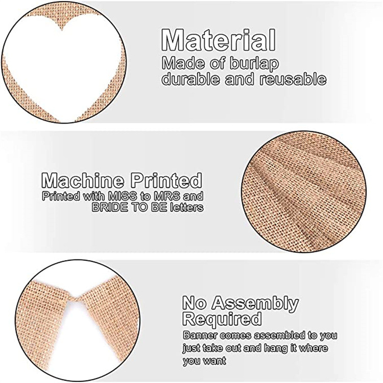 Miss to Mrs Linen banner Bride shower banner Party decorations Specification image