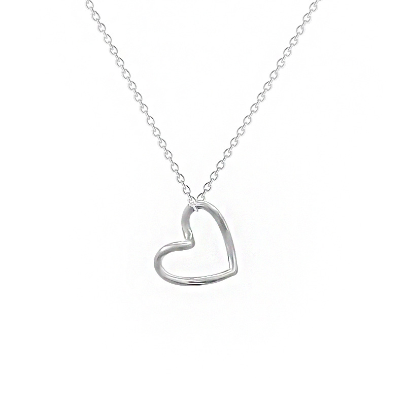Simple Hollow Love Pendant Light Luxury Niche Design Temperament Clavicle Chain High-Grade Sense Heart Necklace Does Not Fade Women Item Picture