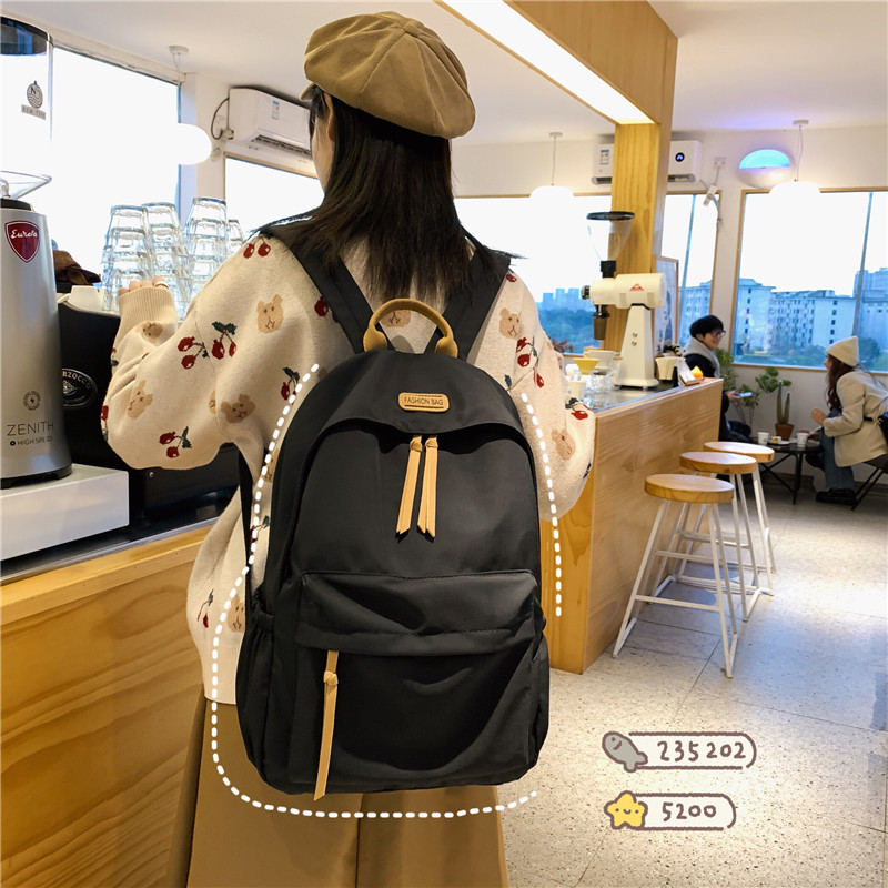 New Korean-style schoolbag for girls, simple and elegant, cute backpack for middle school and college students, travel bag with a sense of luxury Specification image