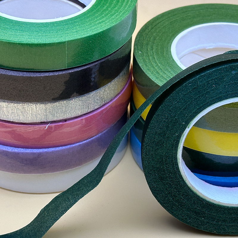Flower art tape, green handmade diy adhesive paper, factory direct sales, simulated flower adhesive fabric, plant gardening wrapping flower pole adhesive details Picture