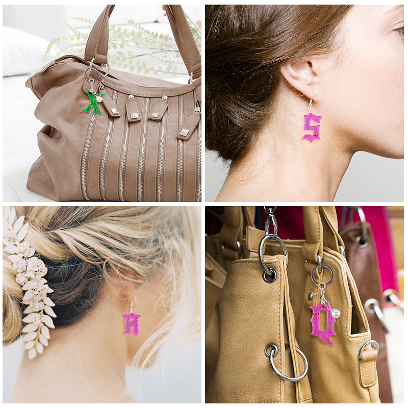 diy Gothic irregular-shaped English 26-letter full plate silicone mold for scented incense pendant keychain details Picture