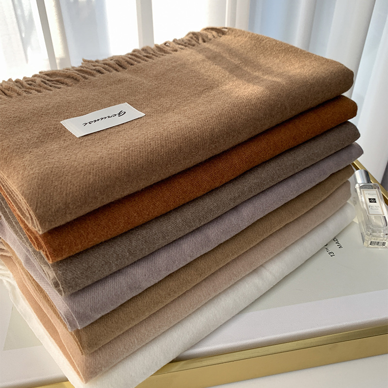 Cashmere Scarf Women's Shawls Wool Scarf Solid Color South Korea Imitation Cashmere Scarf Winter Warm Scarf Wholesale