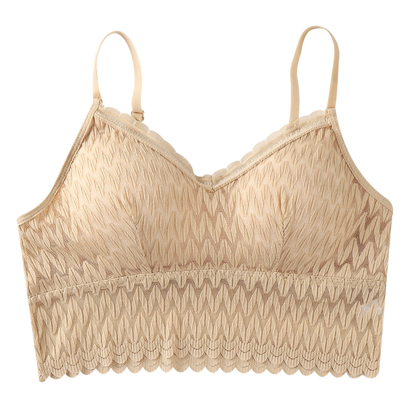 New lace spaghetti-strap beautiful back, chest wrap, strapless, latex breast pad, no steel ring, adjustable shoulder strap, base layer, underwear and bra Item Picture