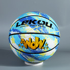 吸湿炫酷学生篮球 秋季清新男孩礼物 涂鸦蓝球标准运动球训练球