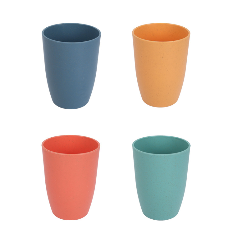 Wheat straw water cup, simple and creative household large-bellied cup, plastic brushing cup, mouthwash cup, gift drinking water cup Application Scenario