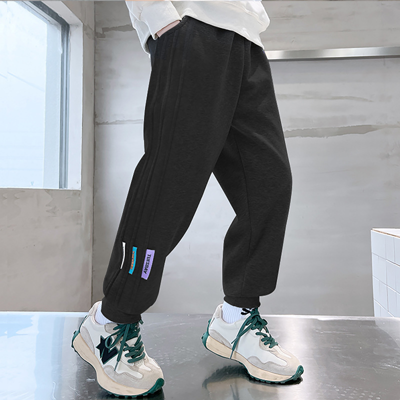 Children's clothing, boys' pants, autumn and winter fleece children's pants wholesale, children's sports pants, autumn thickened sweatpants, spring and autumn long pants details Picture