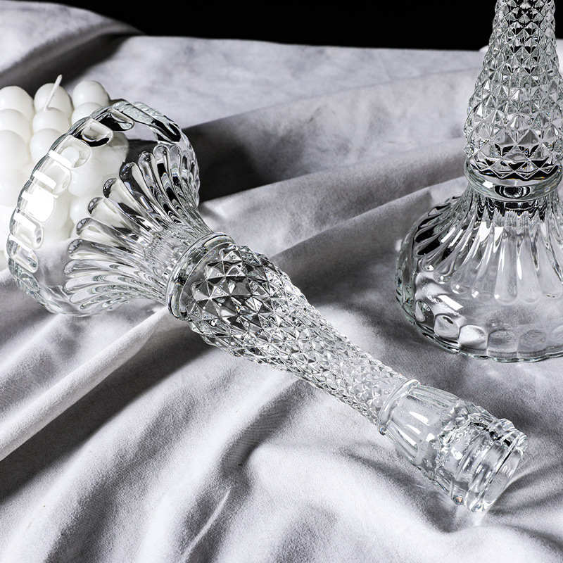French Vintage Crystal Glass Candlestick Ins Nordic Romantic Candlelight Dinner Candlestick Props Ornaments