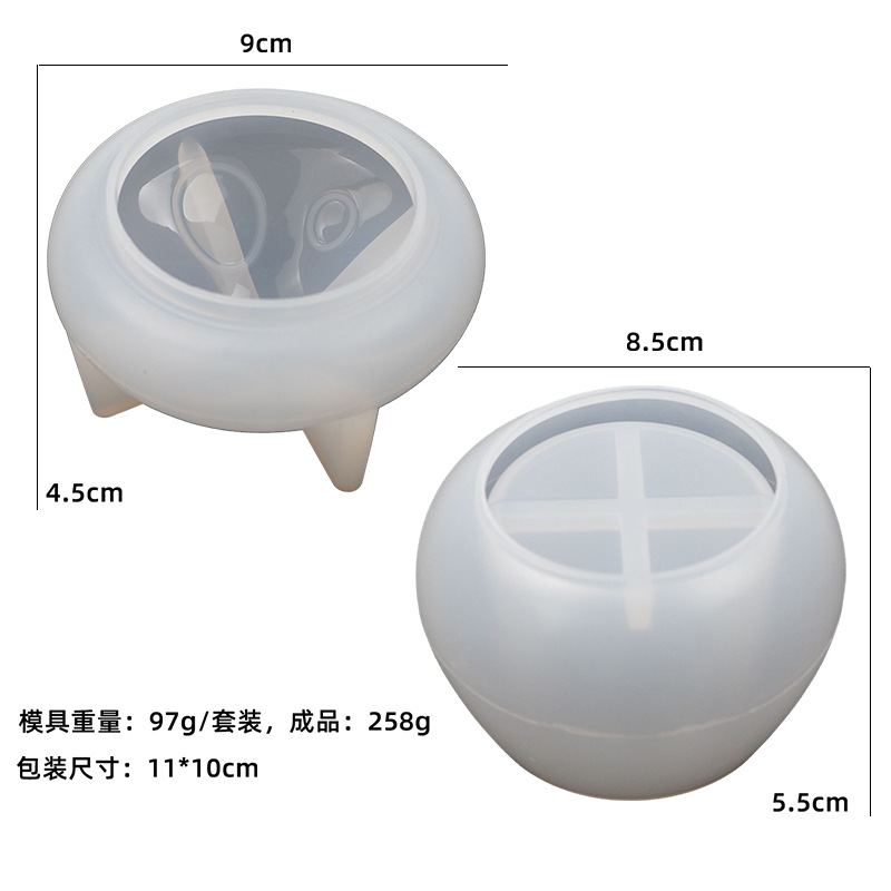 diy crystal resin mold, mushroom jar, storage box, decorative item, jewelry, resin mirror jar, bottle, silicone mold Item Picture