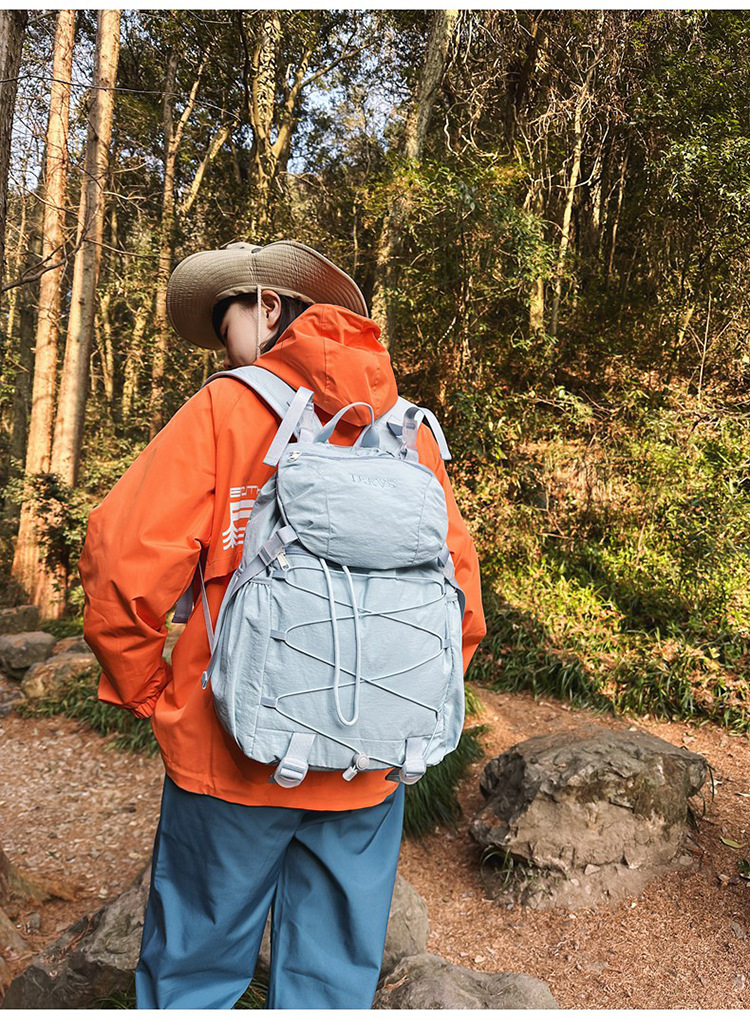跨境双肩包男轻便登山包抽绳大容量户外旅行双肩包女大学生书包女详情24