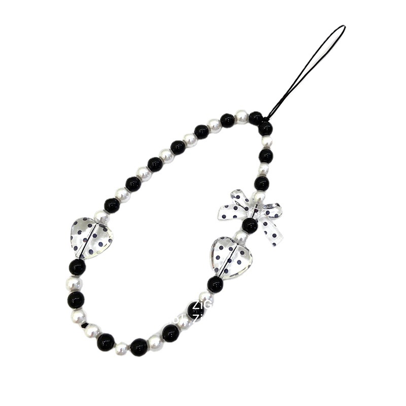 Polka Dot Love Bow Cool Girl Beaded European Style Personality Fashion Short Mobile Phone Accessories Accessories Item Picture