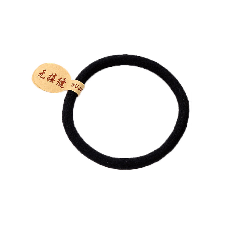 Thickened label, high-elasticity hair band, basic black Yiwu accessory, rubber band, women's hair band, plain band leather case Item Picture