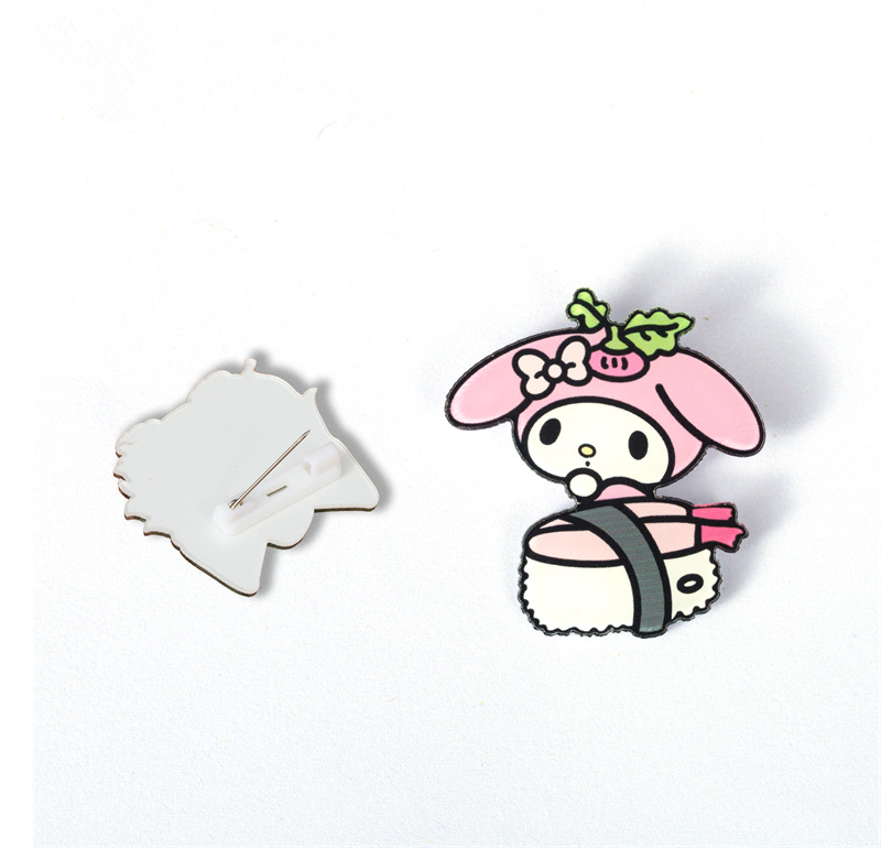 Soft cute Sanrio brooch acrylic cartoon brooch badge bag decorative pin accessory patch wholesale Item Picture