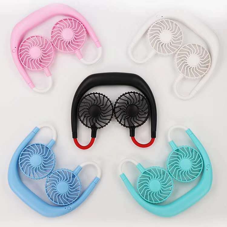 Lazy person's neck fan with USB charging, portable outdoor sports fan for summer