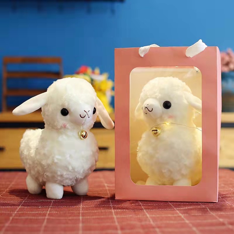 外贸卡通羊驼毛绒玩具仿真小羊公仔创意萌宠布娃娃儿童礼物现货
