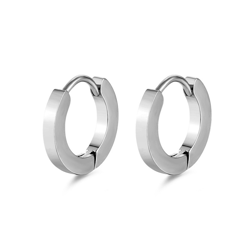 欧美新款时尚耳环 3*9不锈钢耳扣 亚马逊几何型光面耳钉 跨境专供详情图5