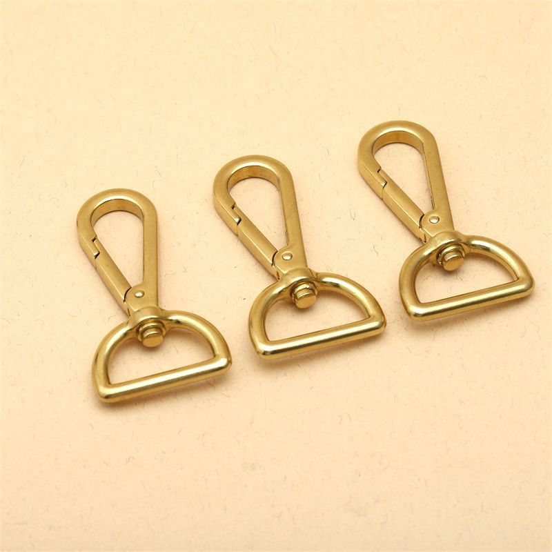 Brass Square Bottom Swivel Buckles Lobster Buckles Dog Buckles Pure Copper Key Chain Handmade Leather Case Hardware Accessories