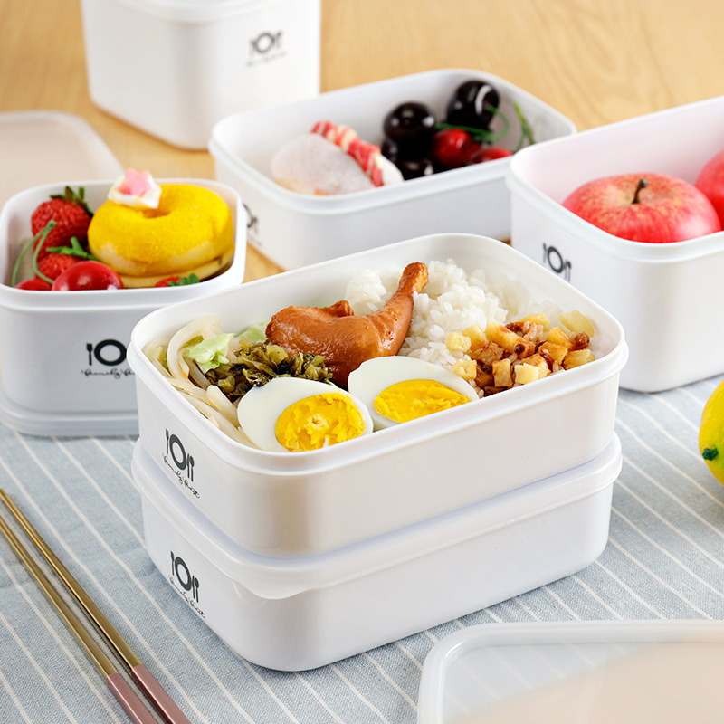 Refrigerator fruit crisper refrigerator storage box Microwave heating lunch box Plastic rectangular bento box details Picture