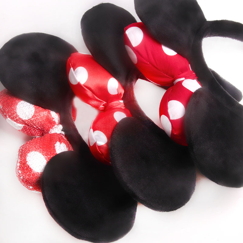 2021 New Disneyland Mickey Mouse Headband Hand Sewing Process Mickey Ears Headband Cute Minnie Headband Item Picture