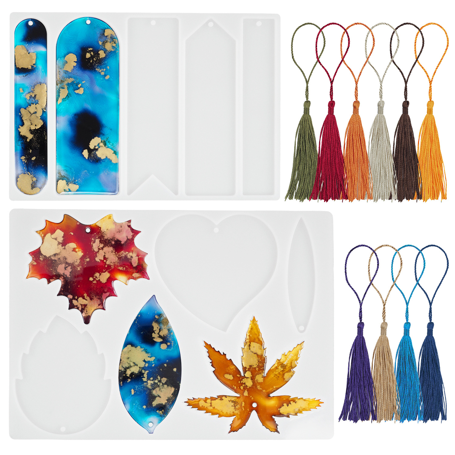 diy crystal resin blank bookmark mold, leaf and maple leaf resin ruler mold, mirror silicone mold Application Scenario