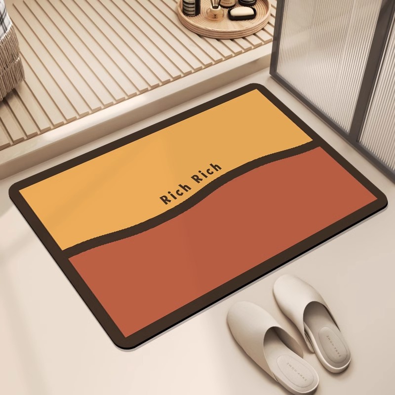 拼格撞色浴室地垫吸水耐脏硅藻泥地垫家用厕所门口脚垫速干防滑垫详情12