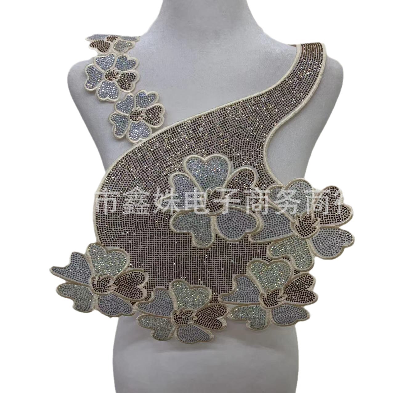 The new DIY dance costume accessories feature a traditional neck-hanging design with adhesive backing and rhinestone technique Item Picture
