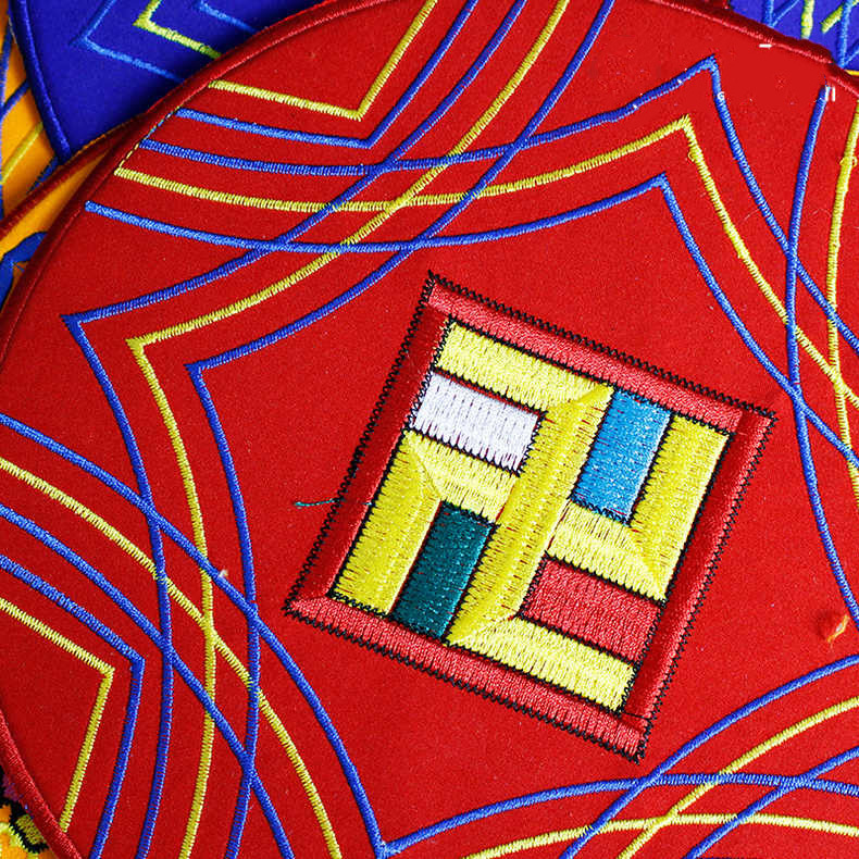Tibetan style eight auspicious cross bell pestle mat mat Hand embroidery tambourine mat non-slip multi-color optional details Picture