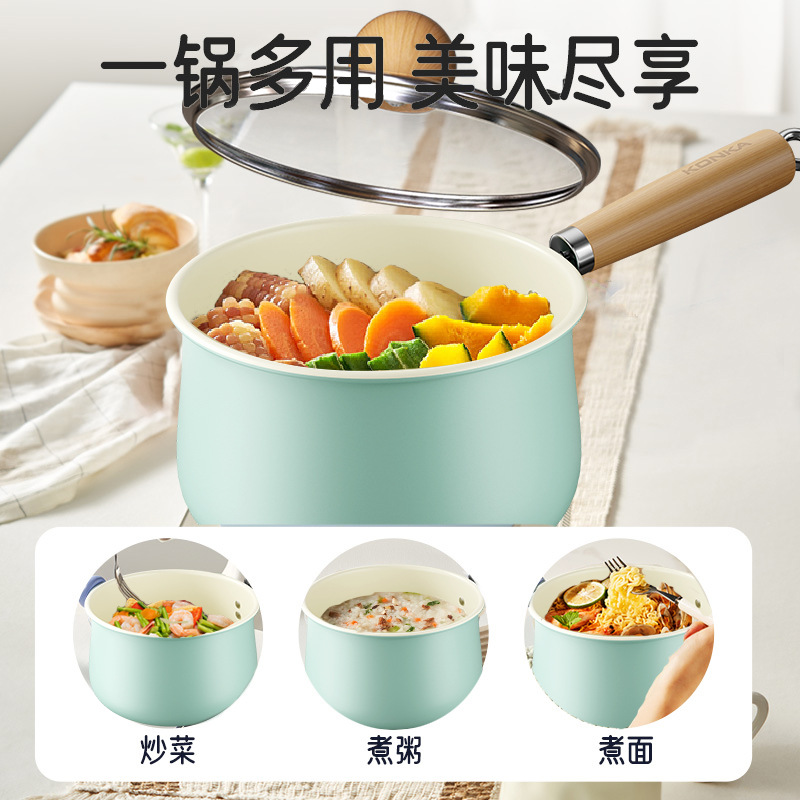 Ceramic small milk pot, household baby food pot, household snow flat pot, ceramic non-stick pot, universal stove, small soup pot Specification image