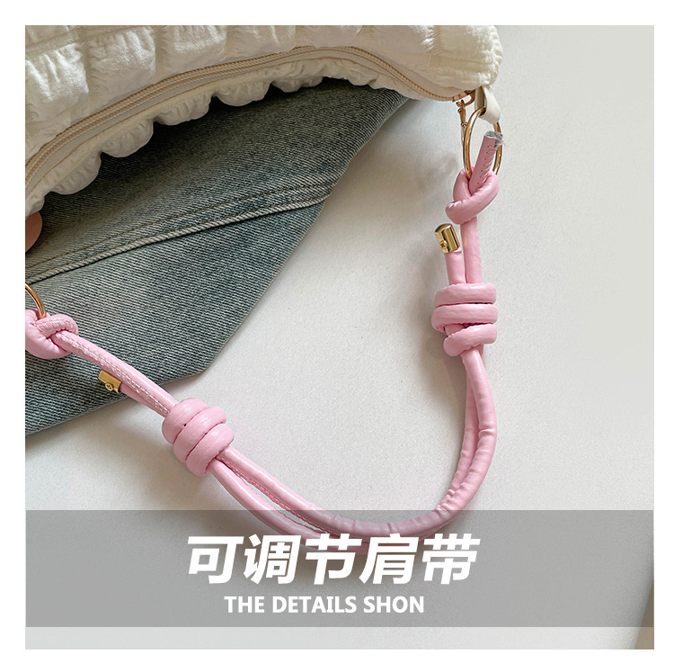 时尚云朵腋下包女珍珠褶皱设计感包包潮流百搭清新气质女士单肩包详情26