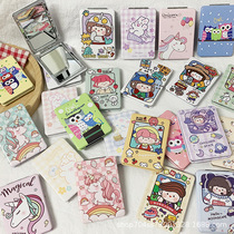 Folding double-sided mirror Handheld makeup mirror Portable bag Bao cartoon cute mini girl heart student mirror
